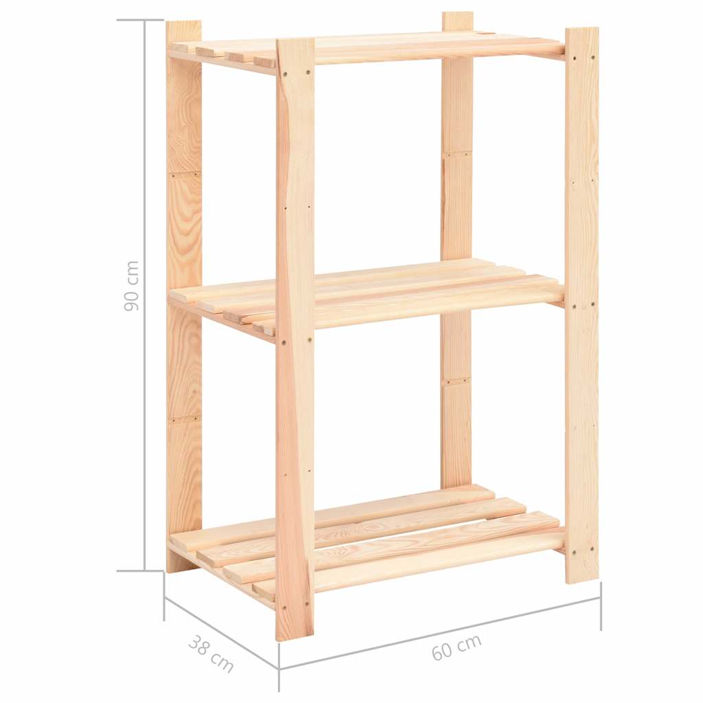 Kellerregal 2er-Set aus Kiefer – 60 × 38 × 90 cm