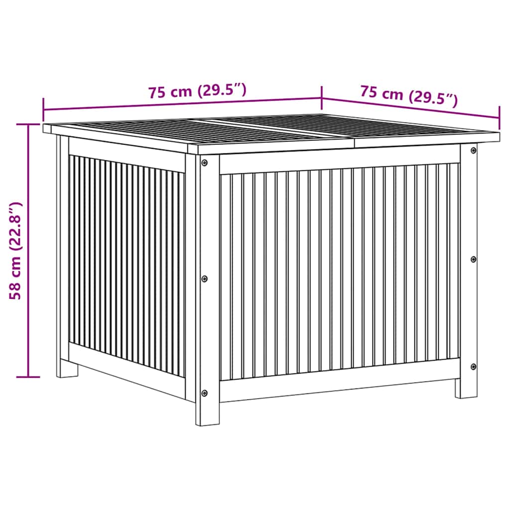 Gartenboxen aus Akazienholz – verschiedene Größen – 75 × 75 × 58 cm – Ansicht 11