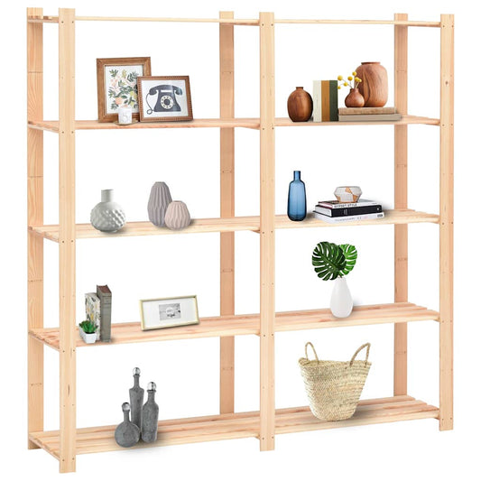 Massivholz-Lagerregal 5 Böden 170 × 38 × 170 cm – 500 kg – Ansicht 2