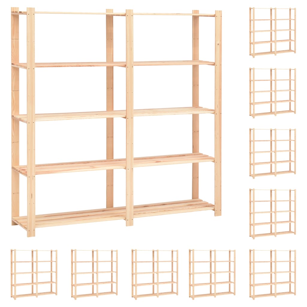 Massivholz-Lagerregal 170 × 38 × 170 cm – einzeln oder im Set