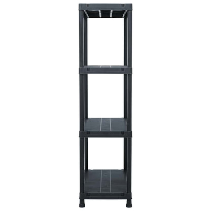 Lagerregale 2 Stk. Schwarz 60 x 30 x 138 cm Kunststoff