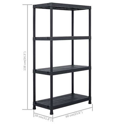 Lagerregale 2 Stk. Schwarz 60 x 30 x 138 cm Kunststoff