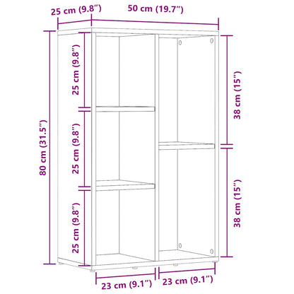Bücherregal/Sideboard Sonoma Eiche 50x25x80 cm Holzwerkstoff