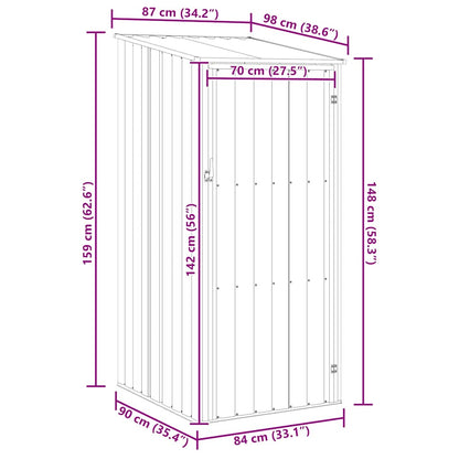 Ger�tehaus Anthrazit 87x98x159 cm Verzinkter Stahl