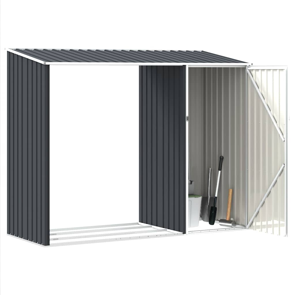 Garten Brennholzlager Anthrazit 245x98x159 cm Verzinkter Stahl