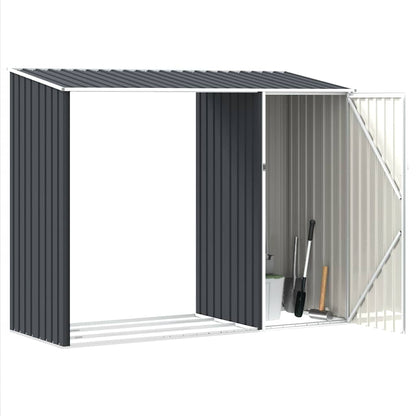 Garten Brennholzlager Anthrazit 245x98x159 cm Verzinkter Stahl