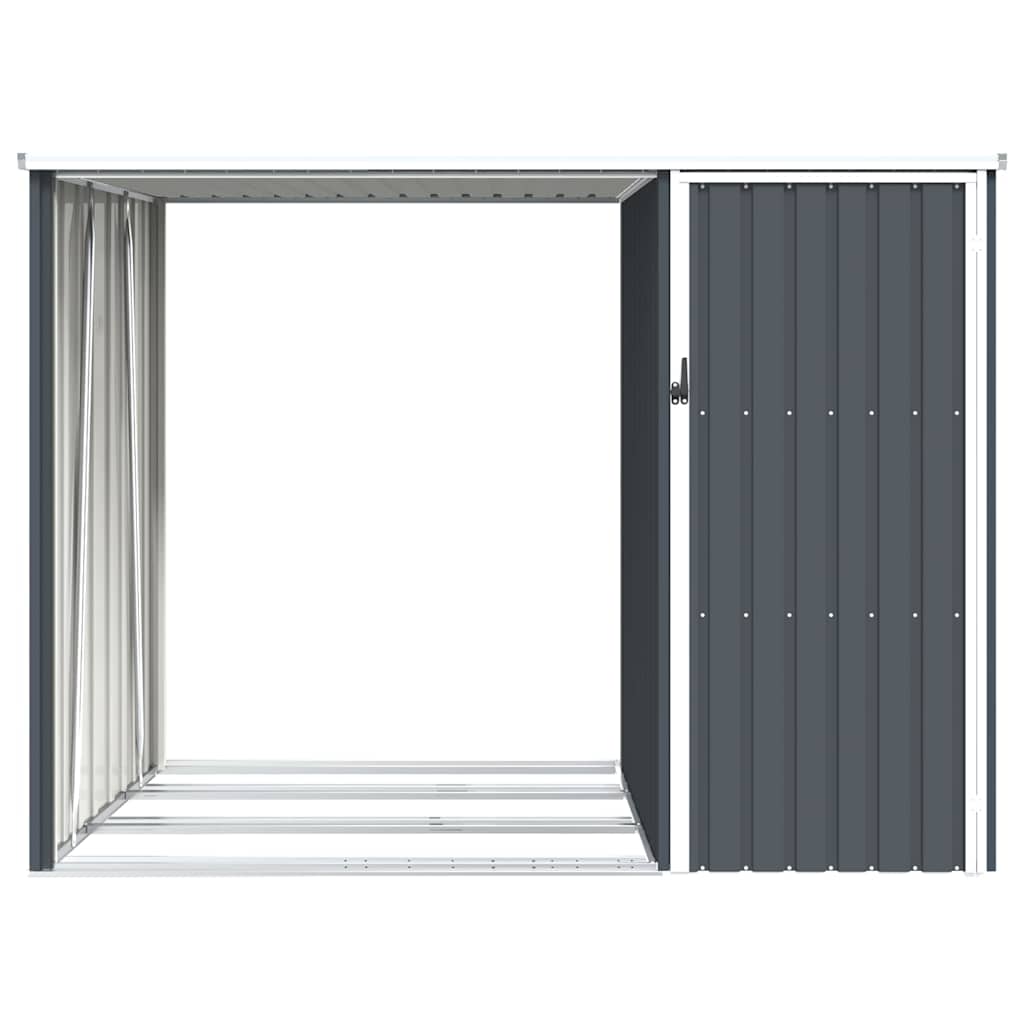 Garten Brennholzlager Anthrazit 245x98x159 cm Verzinkter Stahl