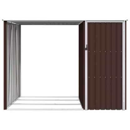Garten Brennholzlager Braun 245x98x159 cm Verzinkter Stahl