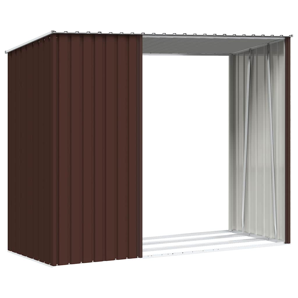 Garten Brennholzlager Braun 245x98x159 cm Verzinkter Stahl