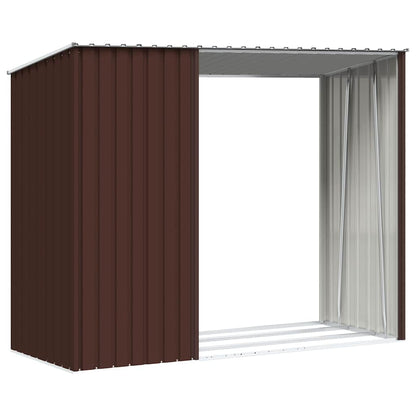 Garten Brennholzlager Braun 245x98x159 cm Verzinkter Stahl