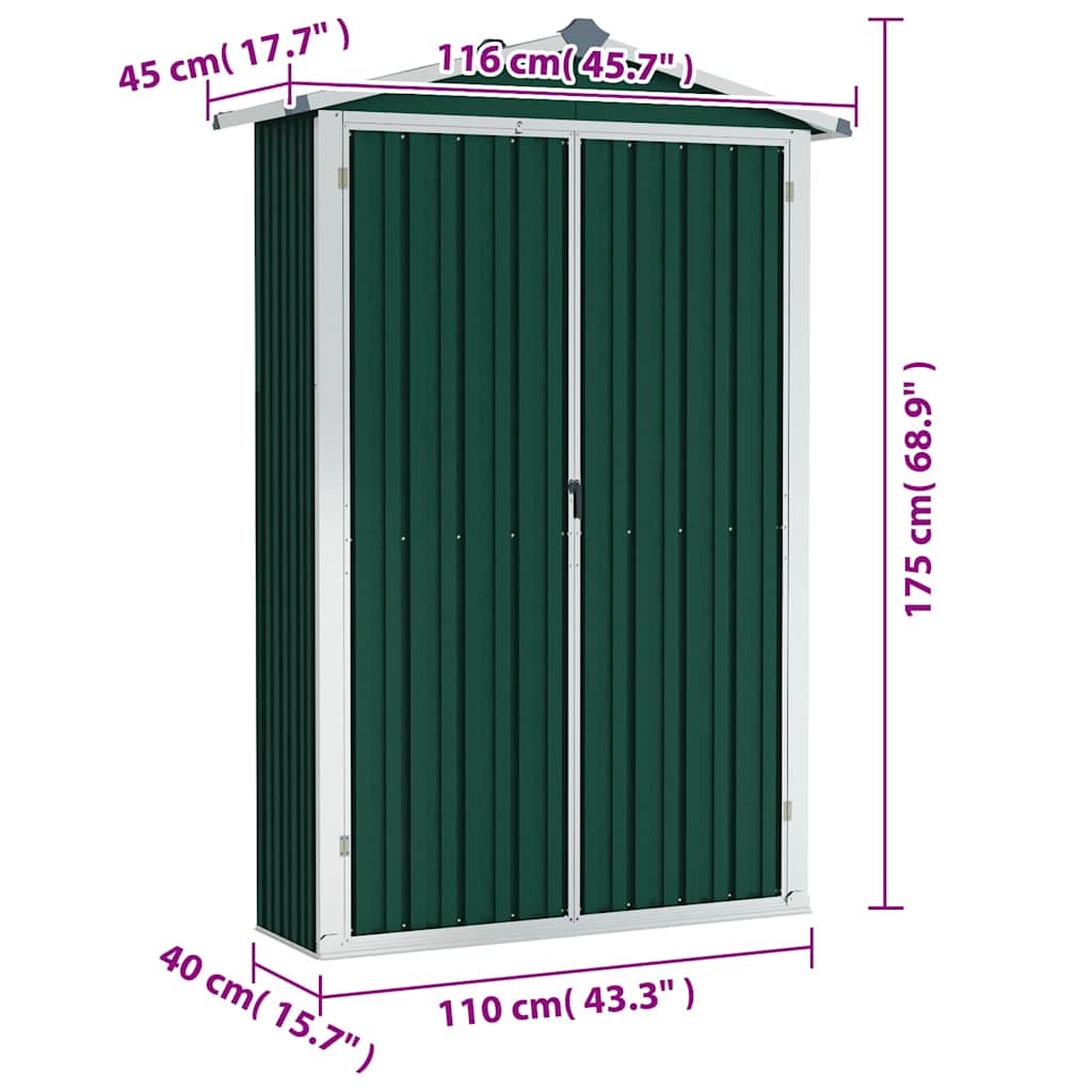 Gartengeräteschrank – verschiedene Farben – Grün – Ansicht 9