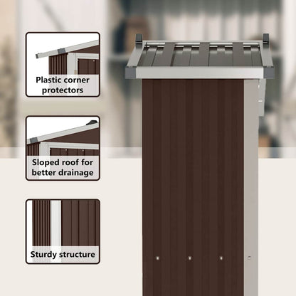 Gartengeräteschrank – verschiedene Farben – Braun – Ansicht 13