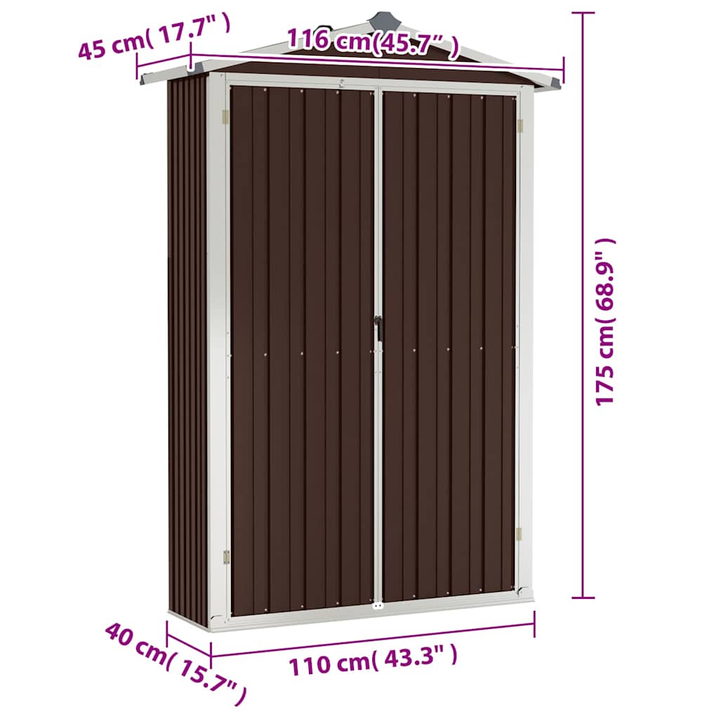 Gartengeräteschrank – verschiedene Farben – Braun – Ansicht 9