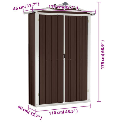Gartengeräteschrank – verschiedene Farben – Braun – Ansicht 9