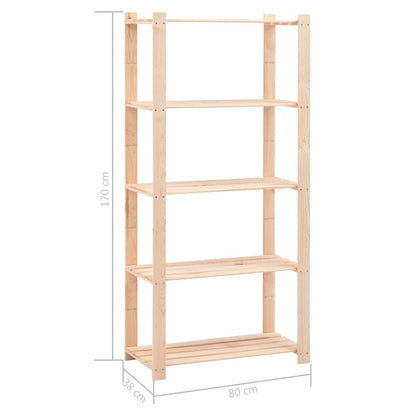 Lagerregale 5 Böden 2 Stk. 80×38×170cm Kiefer Massivholz 250kg