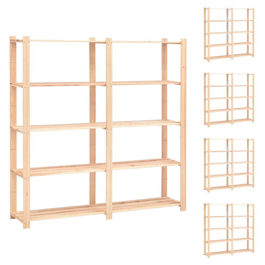 Schwerlastregal-Set 5-teilig 170 × 38 × 170 cm – je 500 kg