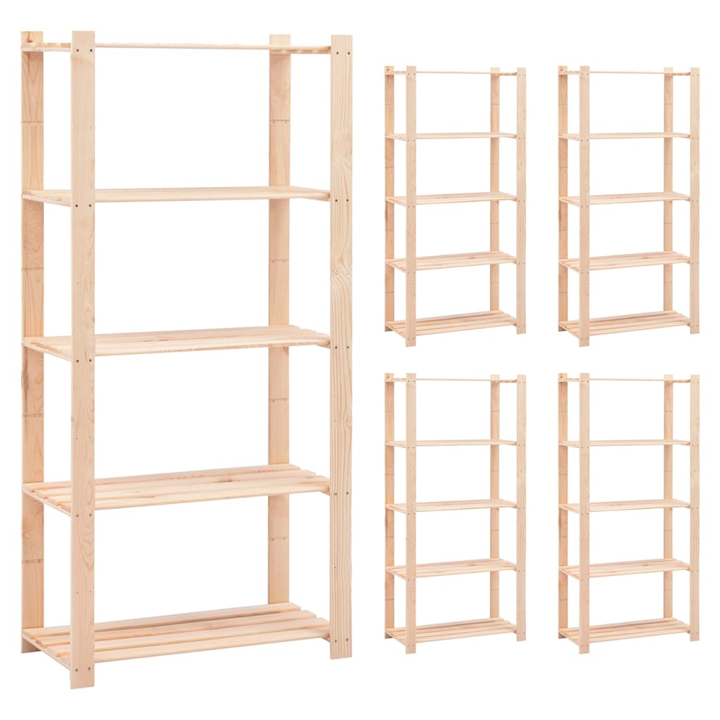 Lagerregal-Set 5-teilig 80 × 38 × 170 cm – je 250 kg