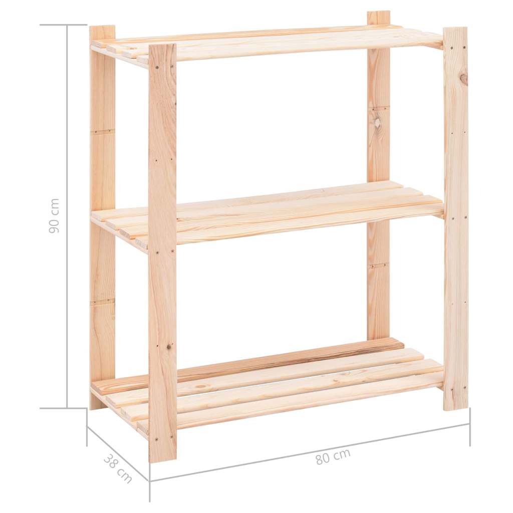 Kellerregal 2er-Set aus Kiefer – 80 × 38 × 90 cm