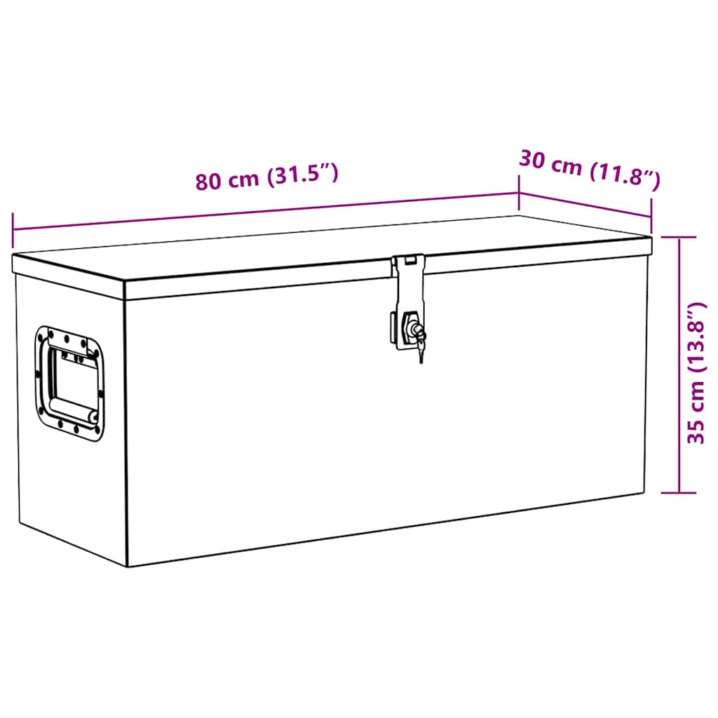 Aluminium-Aufbewahrungsboxen – verschiedene Größen – 80 × 30 × 35 cm · Schwarz – Ansicht 8