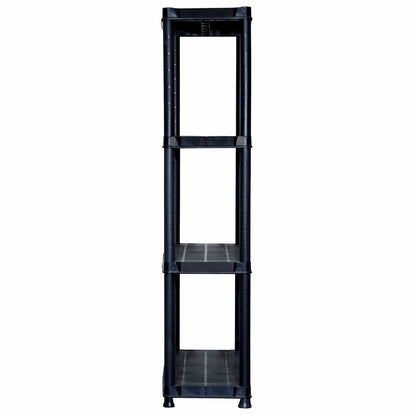 Lagerregal 4-Tier Schwarz 61x30,5x130 cm Kunststoff