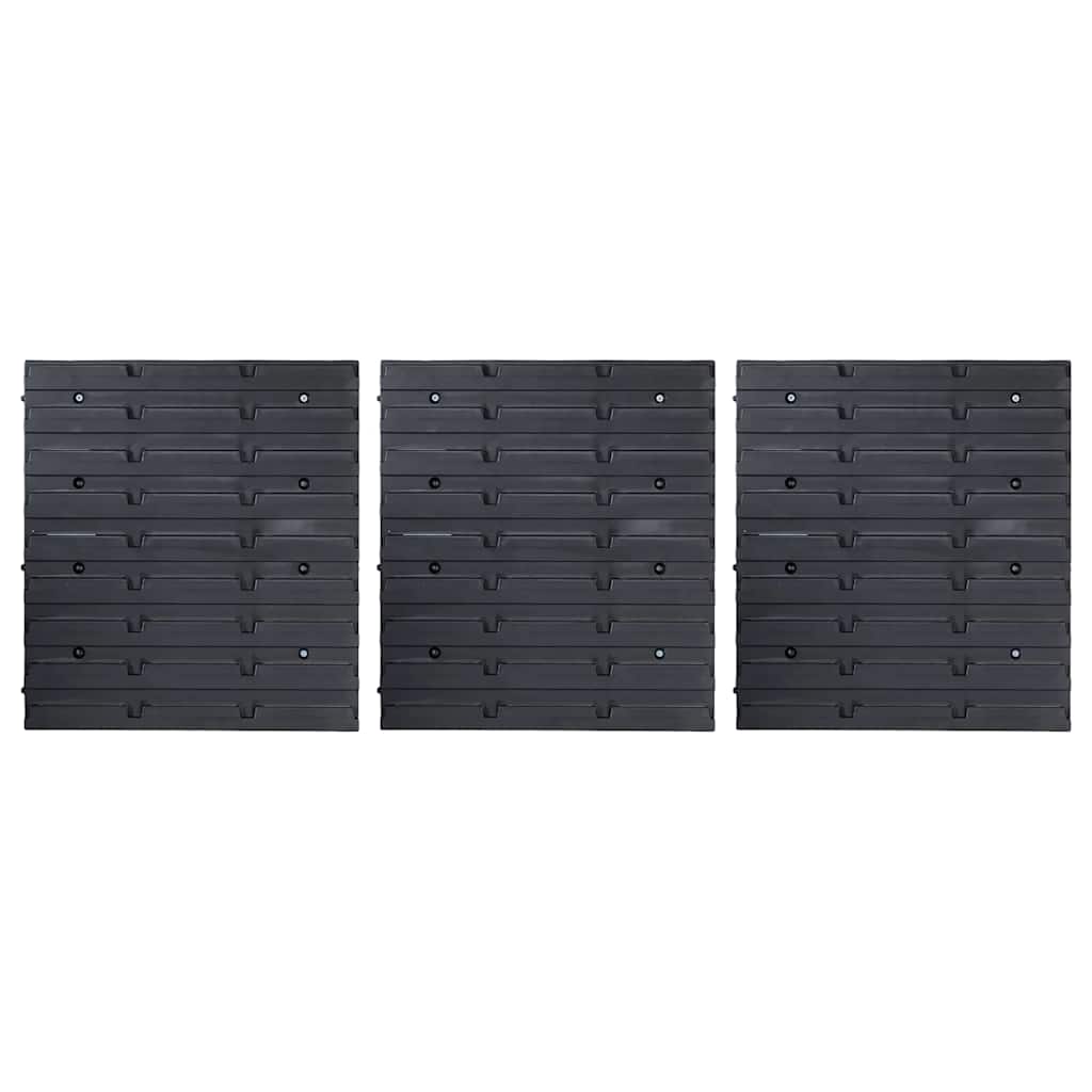 48tlg. Beh�lter-Set f�r Kleinteile mit Wandplatten Blau Schwarz