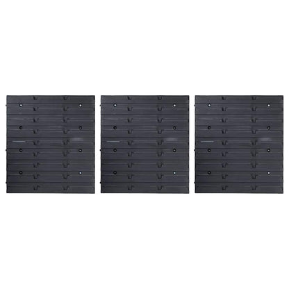 48tlg. Beh�lter-Set f�r Kleinteile mit Wandplatten Blau Schwarz