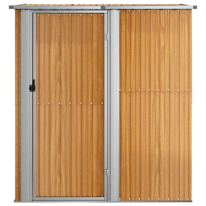 Gartenhaus 180,5x97x209,5 cm Verzinkter Stahl Holzoptik