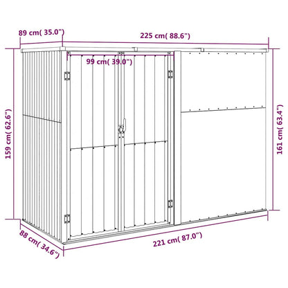 Ger�tehaus Anthrazit 225x89x161 cm Verzinkter Stahl