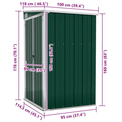 Wand-Gartenhäuser aus verzinktem Stahl – verschiedene Größen und Farben – Grün · 118 × 100 cm – Ansicht 7