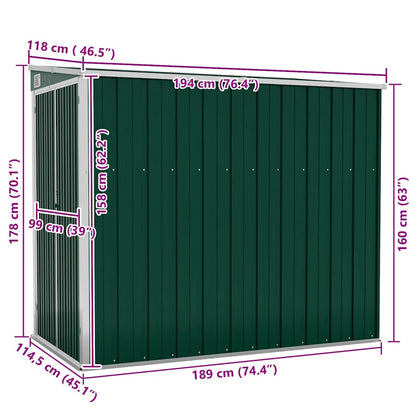 Wand-Gartenhäuser aus verzinktem Stahl – verschiedene Größen und Farben – Grün · 118 × 194 cm – Ansicht 7