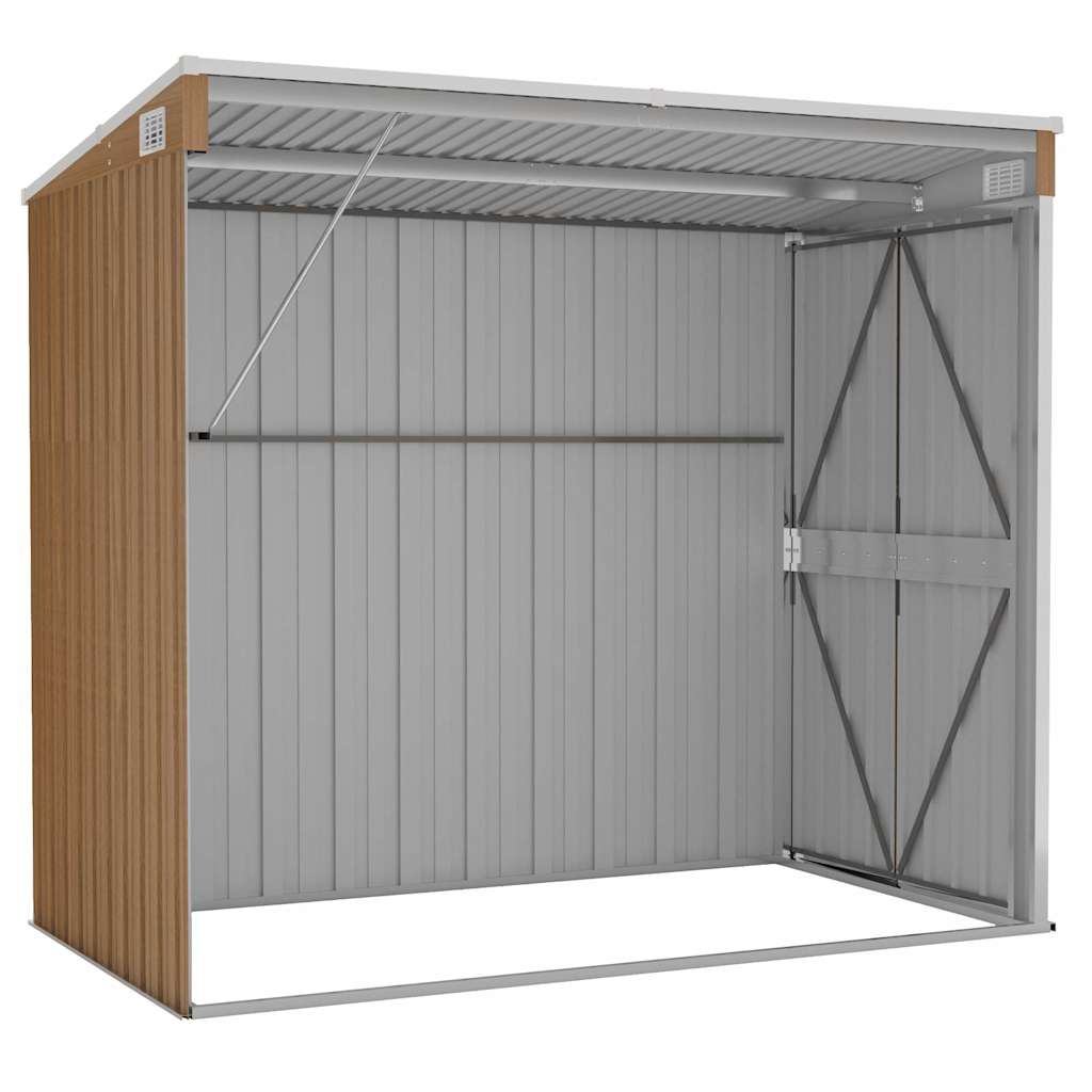 Wand-Gartenhäuser aus verzinktem Stahl – verschiedene Größen und Farben – Braun · 118 × 194 cm – Ansicht 6