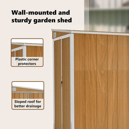 Wand-Gartenhäuser aus verzinktem Stahl – verschiedene Größen und Farben – Braun · 118 × 194 cm – Ansicht 10