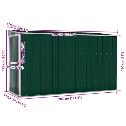 Wand-Gartenhäuser aus verzinktem Stahl – verschiedene Größen und Farben – Grün · 118 × 288 cm – Ansicht 7