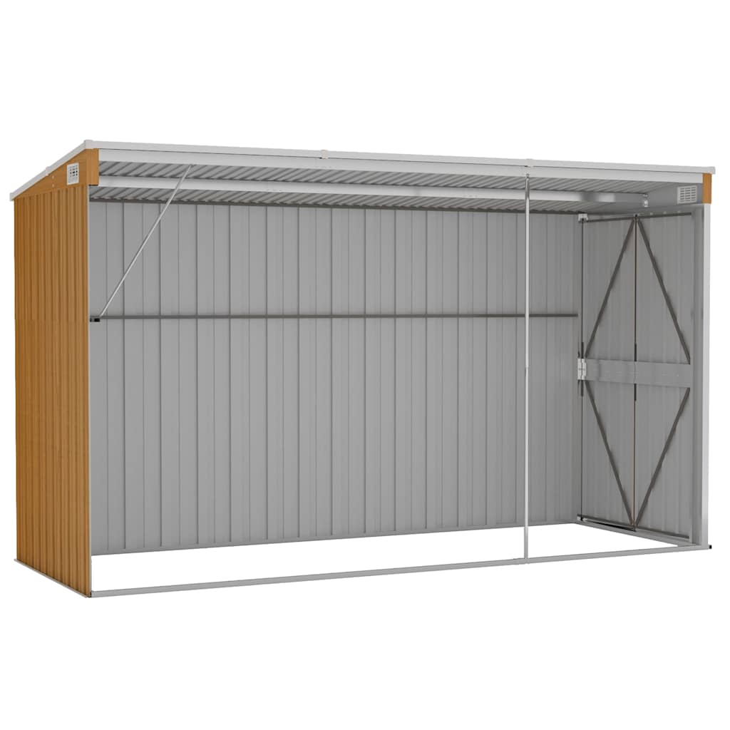 Wand-Gartenhäuser aus verzinktem Stahl – verschiedene Größen und Farben – Braun · 118 × 288 cm – Ansicht 6