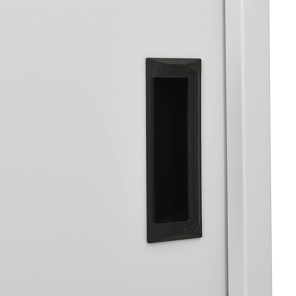Büroschrank mit Schiebetüren 90 × 40 × 180 cm – Hellgrau – Ansicht 7