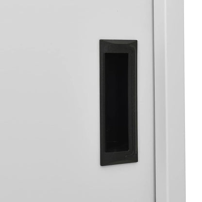 Büroschrank mit Schiebetüren 90 × 40 × 180 cm – Hellgrau – Ansicht 7