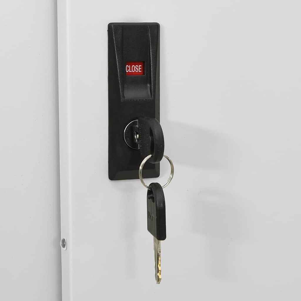Büroschrank mit Schiebetüren 90 × 40 × 180 cm – Hellgrau – Ansicht 8
