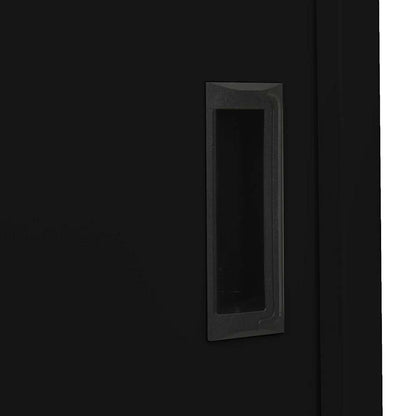 Büroschrank mit Schiebetüren 90 × 40 × 180 cm – Schwarz – Ansicht 7