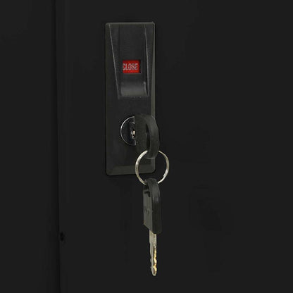 Büroschrank mit Schiebetüren 90 × 40 × 180 cm – Schwarz – Ansicht 8