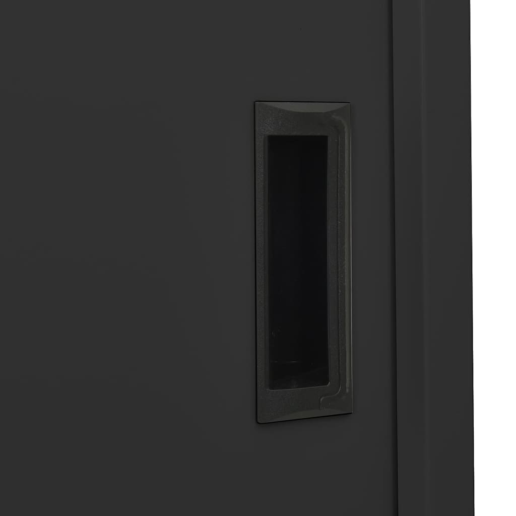 Büroschrank mit Schiebetüren 90 × 40 × 180 cm – Anthrazit – Ansicht 7