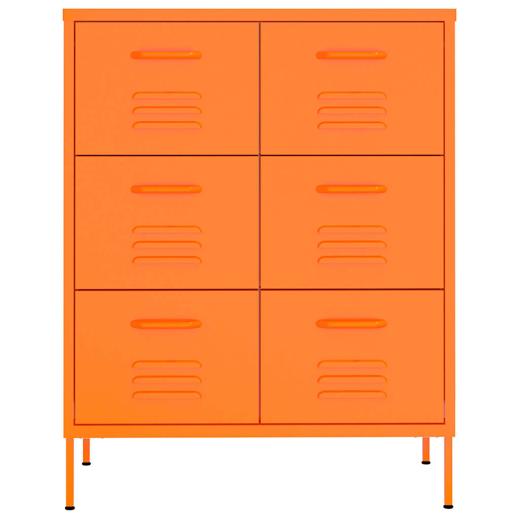 Schubladenschrank Orange 80x35x101,5 cm Stahl