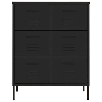 Schubladenschrank Schwarz 80x35x101,5 cm Stahl