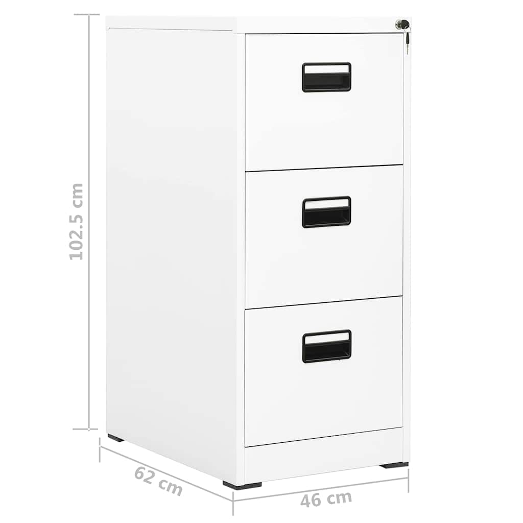 Aktenschrank aus Stahl – verschiedene Farben und Höhen – Weiß / 46 × 62 × 102,5 cm – Ansicht 11