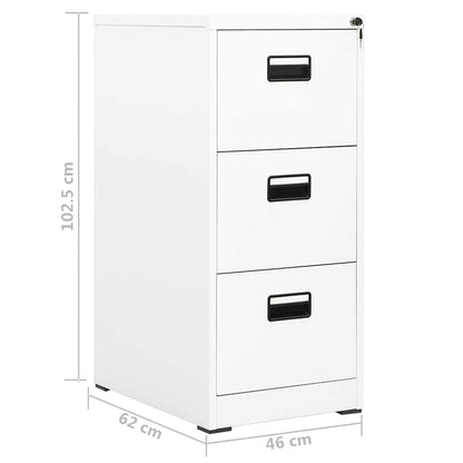 Aktenschrank aus Stahl – verschiedene Farben und Höhen – Weiß / 46 × 62 × 102,5 cm – Ansicht 11