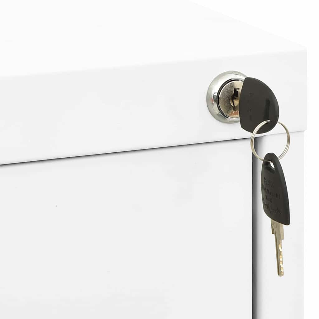 Aktenschrank aus Stahl – verschiedene Farben und Höhen – Weiß / 46 × 62 × 102,5 cm – Ansicht 6