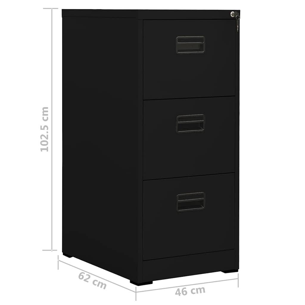 Aktenschrank aus Stahl – verschiedene Farben und Höhen – Schwarz / 46 × 62 × 102,5 cm – Ansicht 11