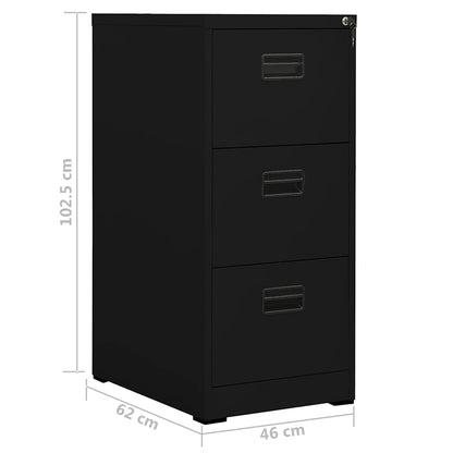 Aktenschrank aus Stahl – verschiedene Farben und Höhen – Schwarz / 46 × 62 × 102,5 cm – Ansicht 11