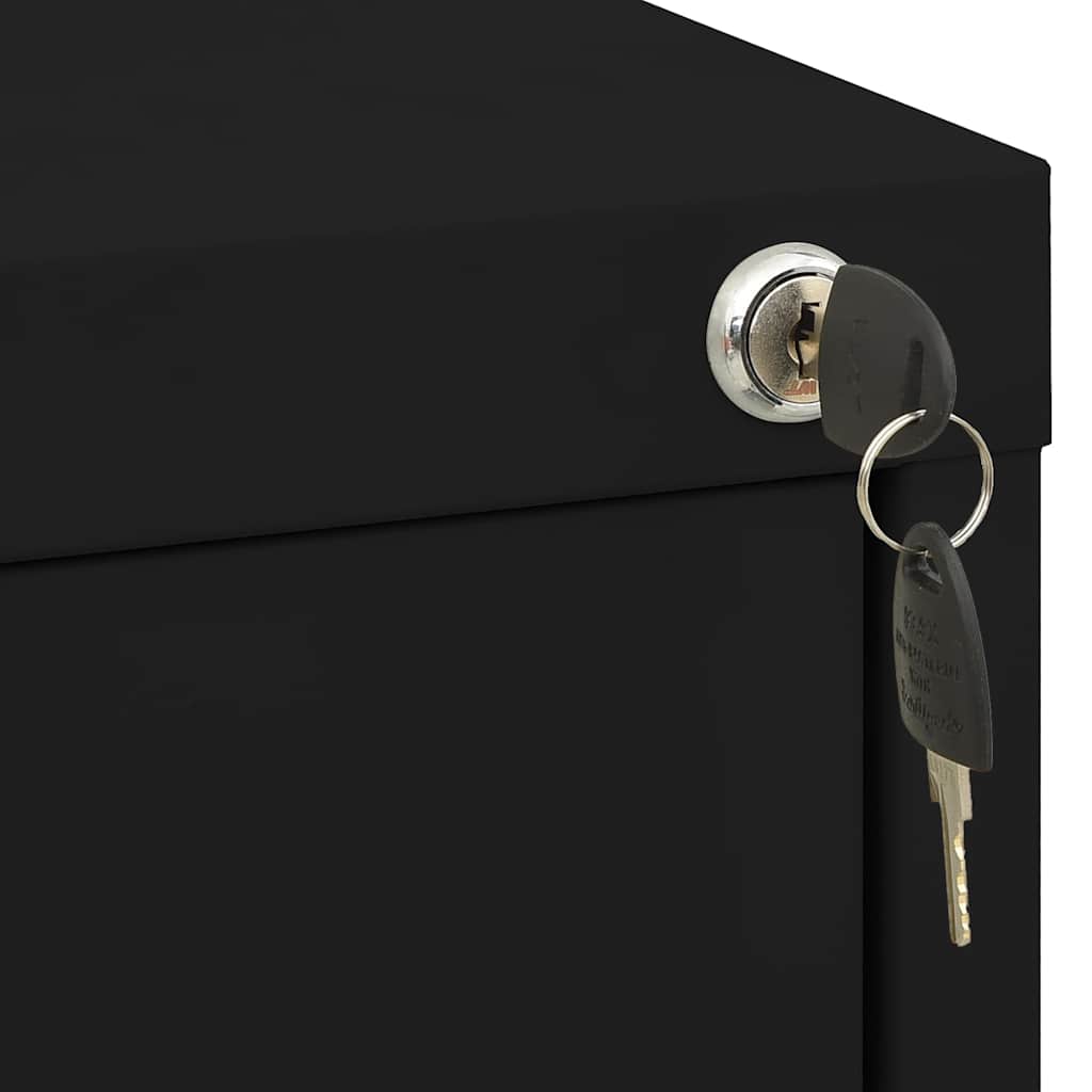 Aktenschrank aus Stahl – verschiedene Farben und Höhen – Schwarz / 46 × 62 × 102,5 cm – Ansicht 6