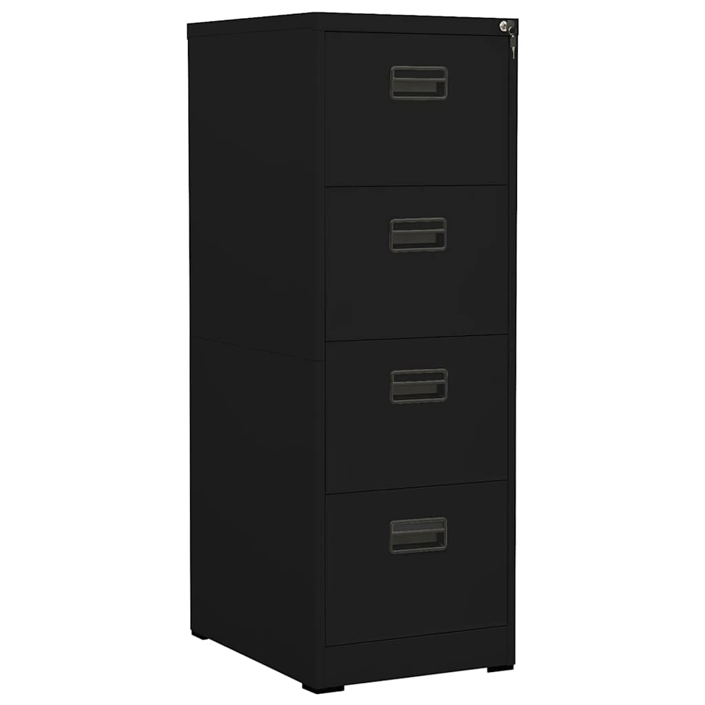 Aktenschrank aus Stahl – verschiedene Farben und Höhen – Schwarz / 46 × 62 × 133 cm – Ansicht 1