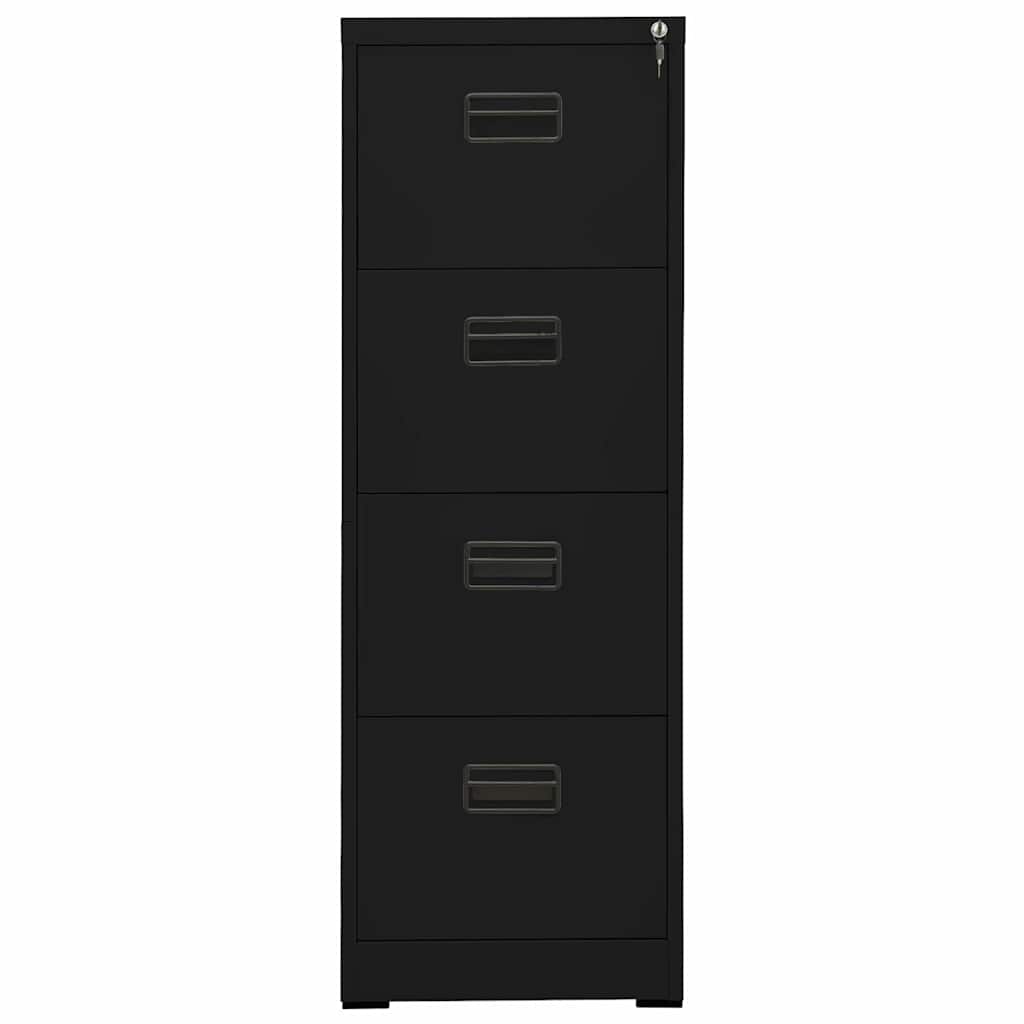 Aktenschrank aus Stahl – verschiedene Farben und Höhen – Schwarz / 46 × 62 × 133 cm – Ansicht 2